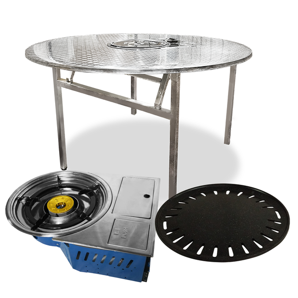 SALE] Foldable Korean BBQ Table – Large Gas Stove Sets 43.5x29.5