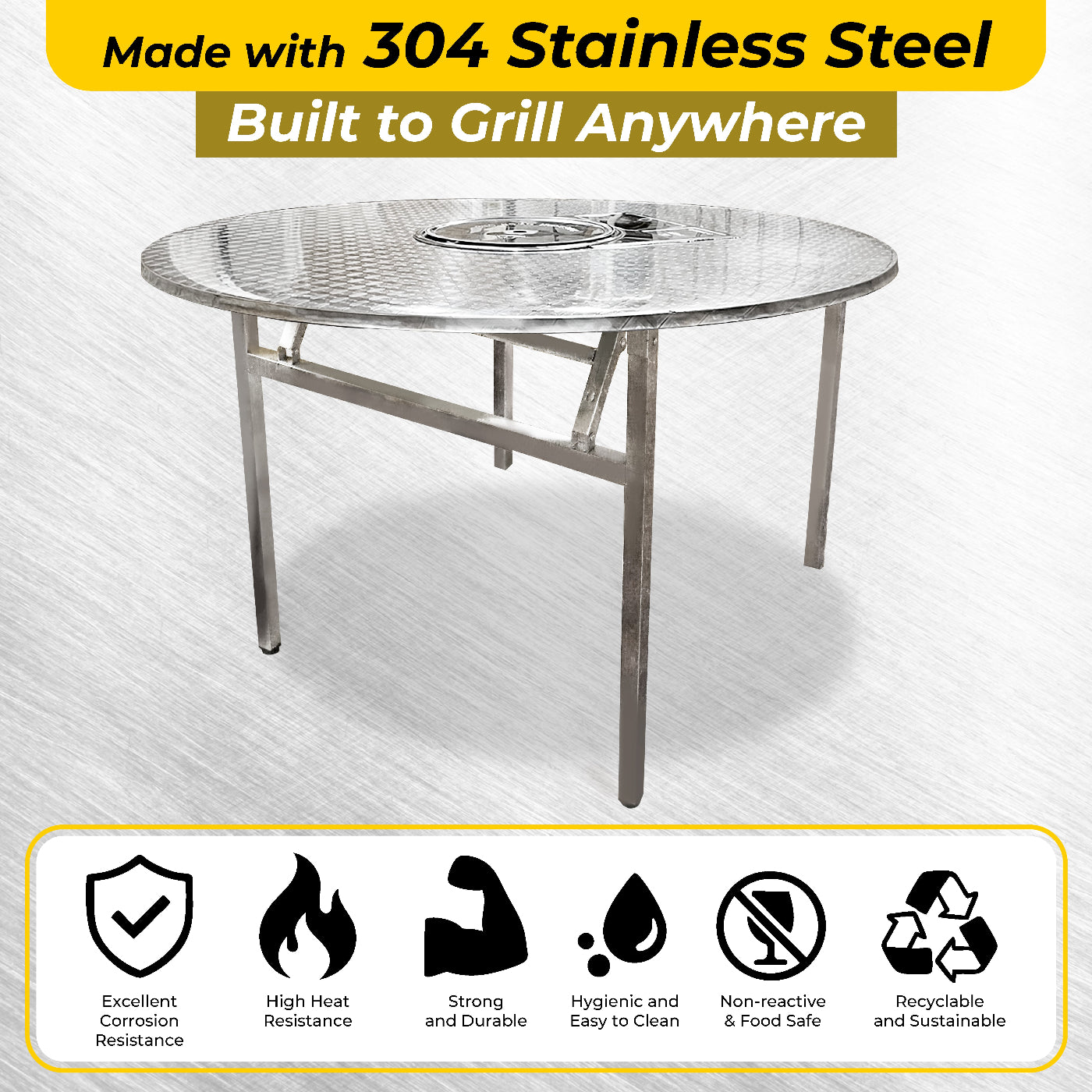 SALE] Foldable Korean BBQ Table – Large Charcoal Set – DNA MERCHANDISE