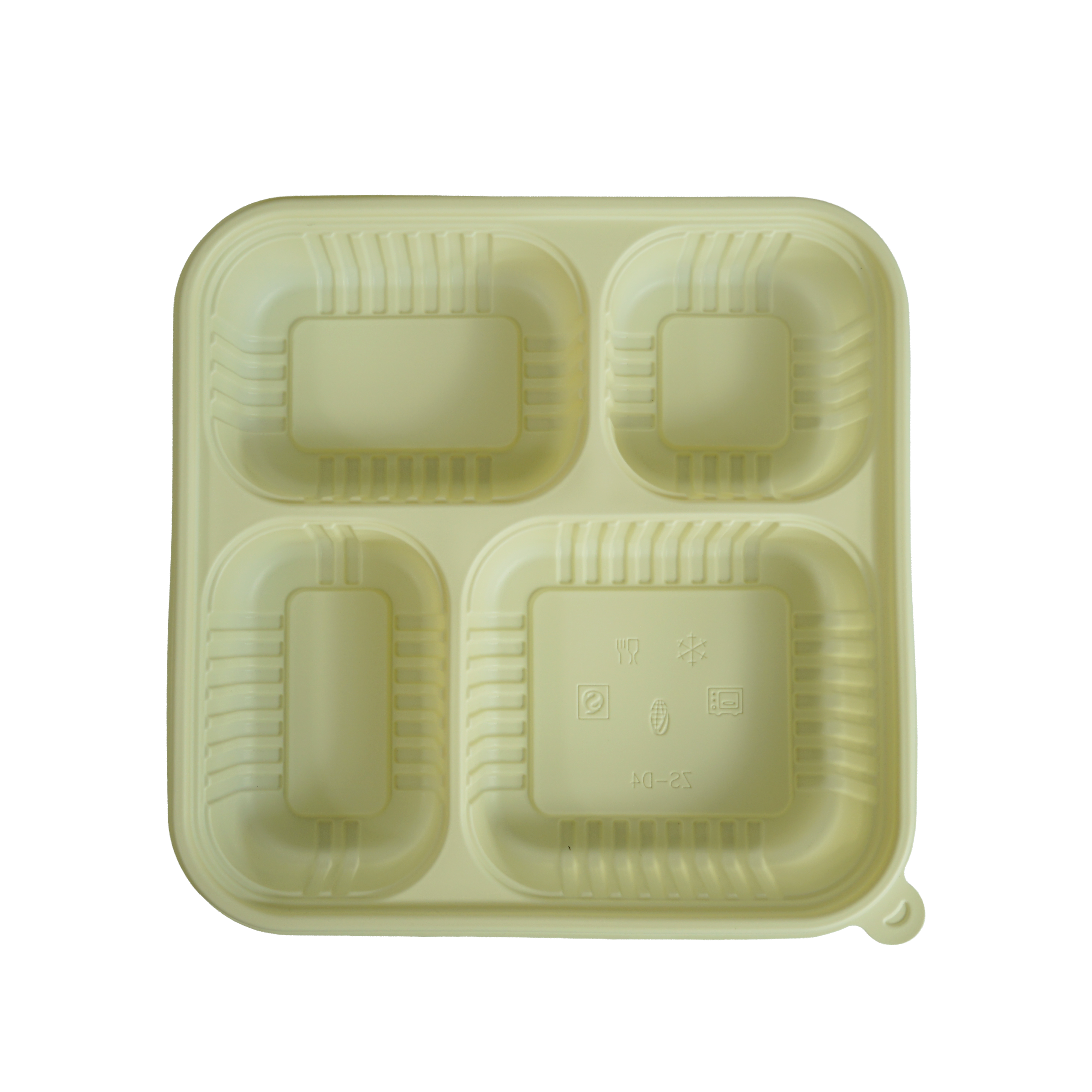 Eco-friendly Togo Box 9.2"×9.2"×1.7" 4 divided bento box 50/100/200pcs E-2
