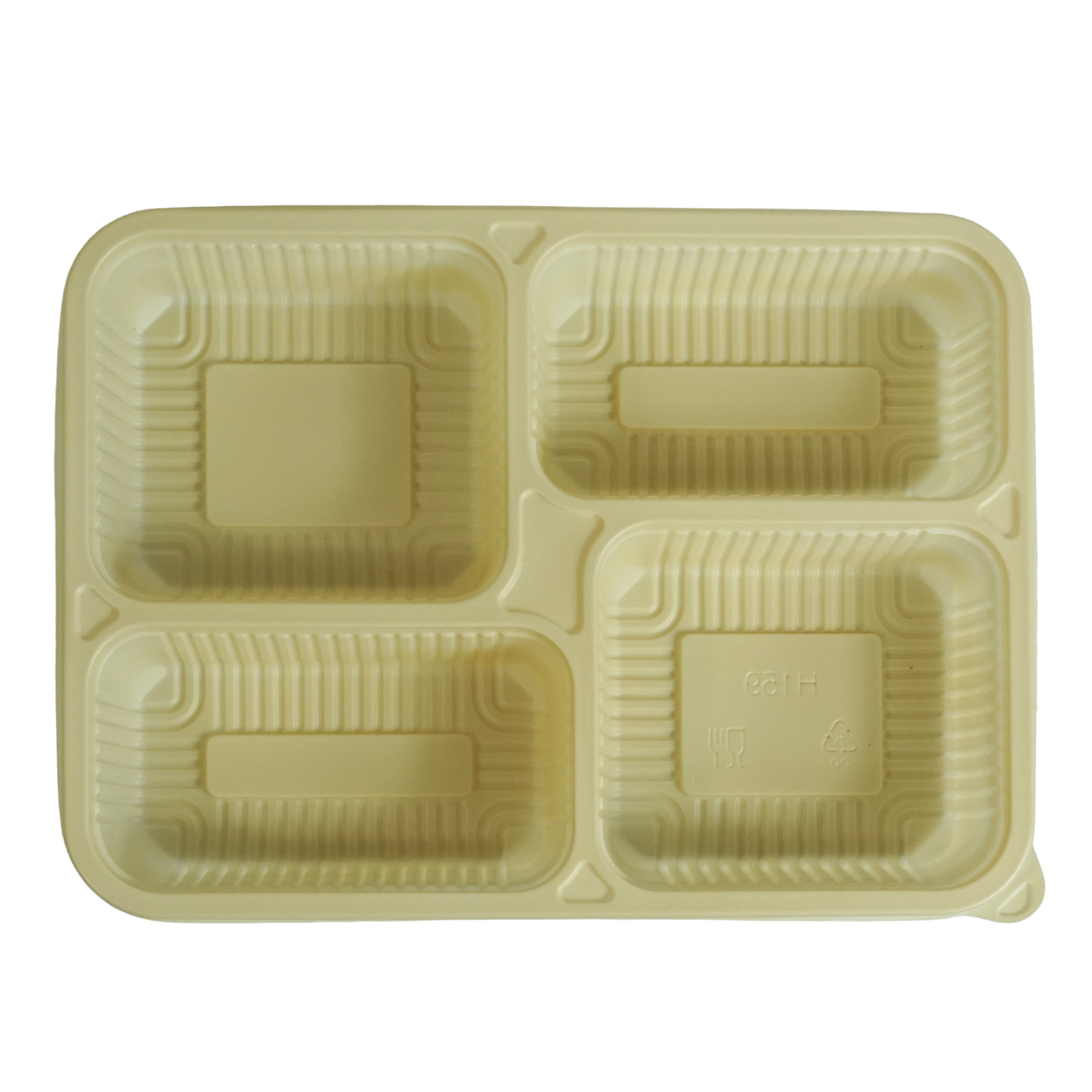 Eco-friendly Togo Box 9.2"×6.7"×1.5" 4 divided bento box 50/100/160pcs E-1